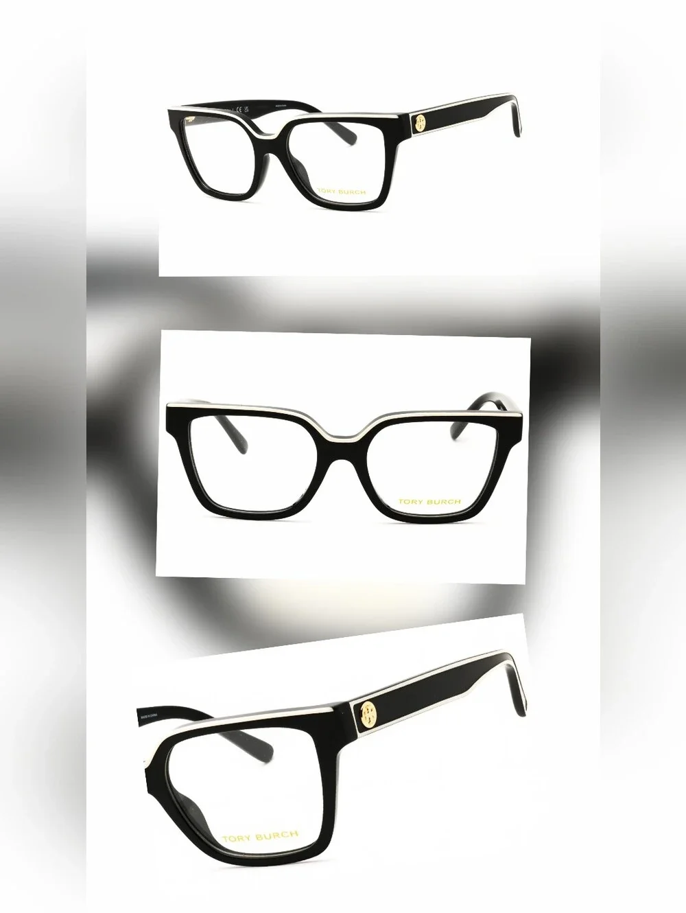 Tory Burch 0TY2148U, BLACK/IVORY/Clear Lens, Woman's Eyewear Frame,Size52X18X145